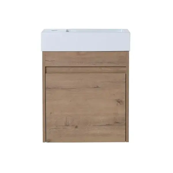 18 . W x 10.2 . D x 22.8 . H Bath Vanity Light Brown White Clay Top
