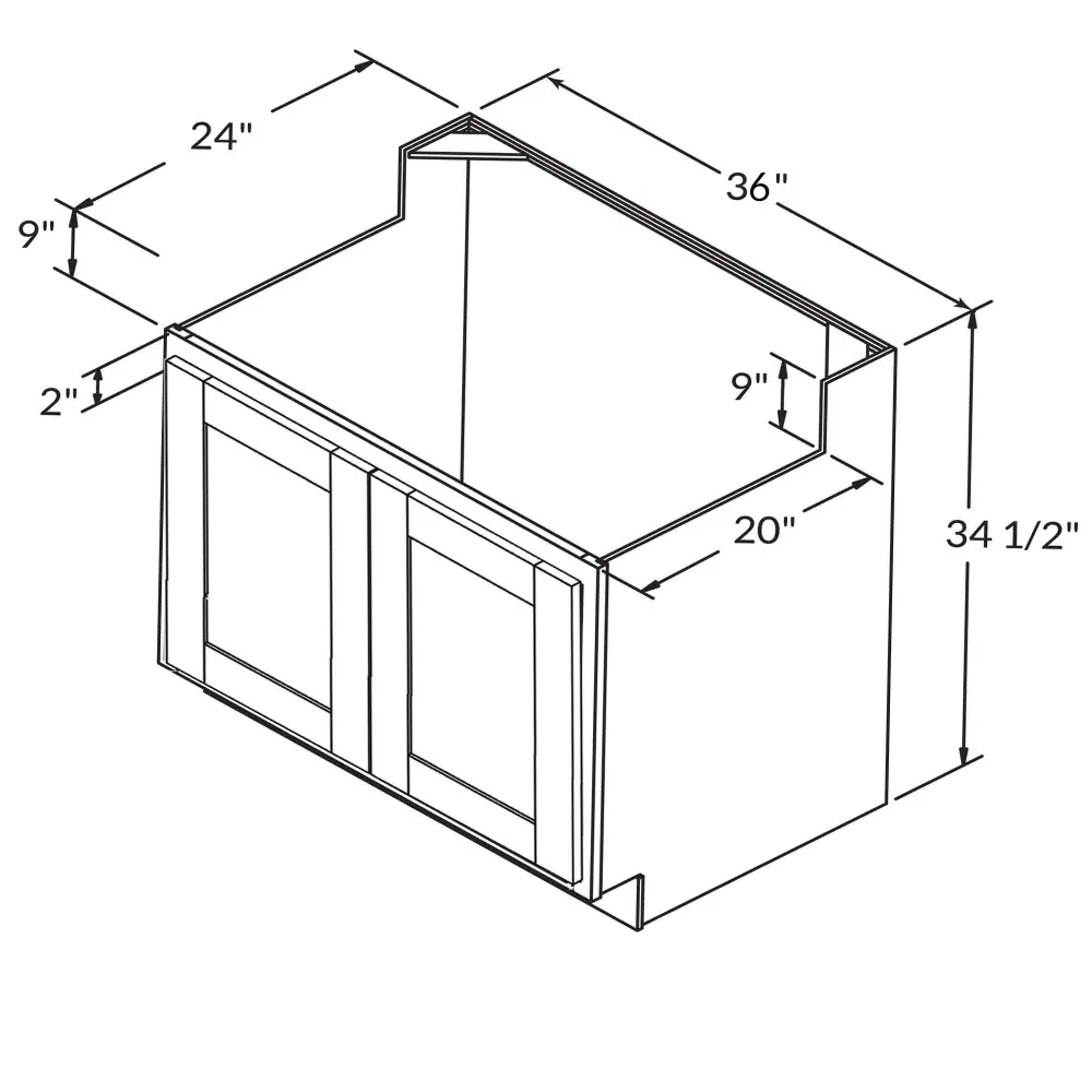 Farmhouse Sink Base Cabinet SBF36 Danbury Sapphire LessCare 36 . width