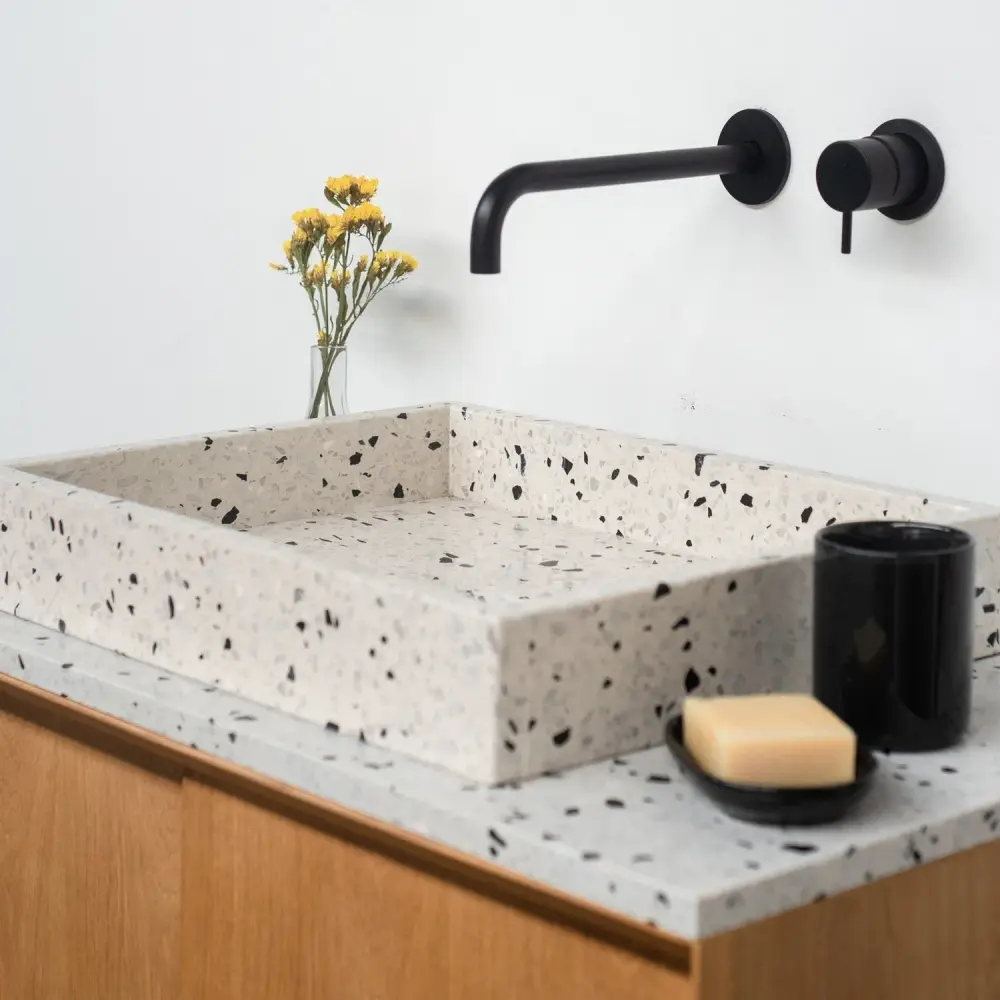 Bathroom furniture oak - Pearl Terrazzo - Washbasin George (80 cm) - Nestor