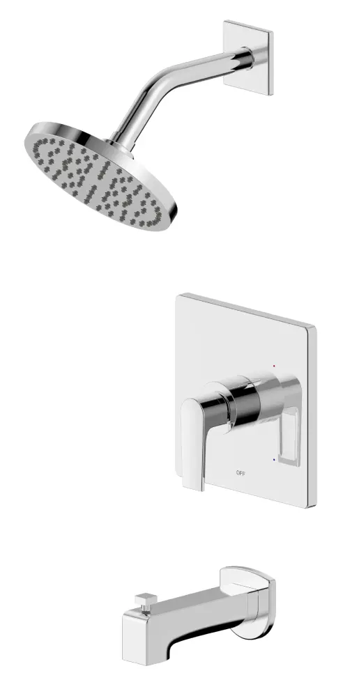 Chatelet Single-Handle 1-Spray Settings Round Tub and Shower Faucet Place Chrome Valve Included