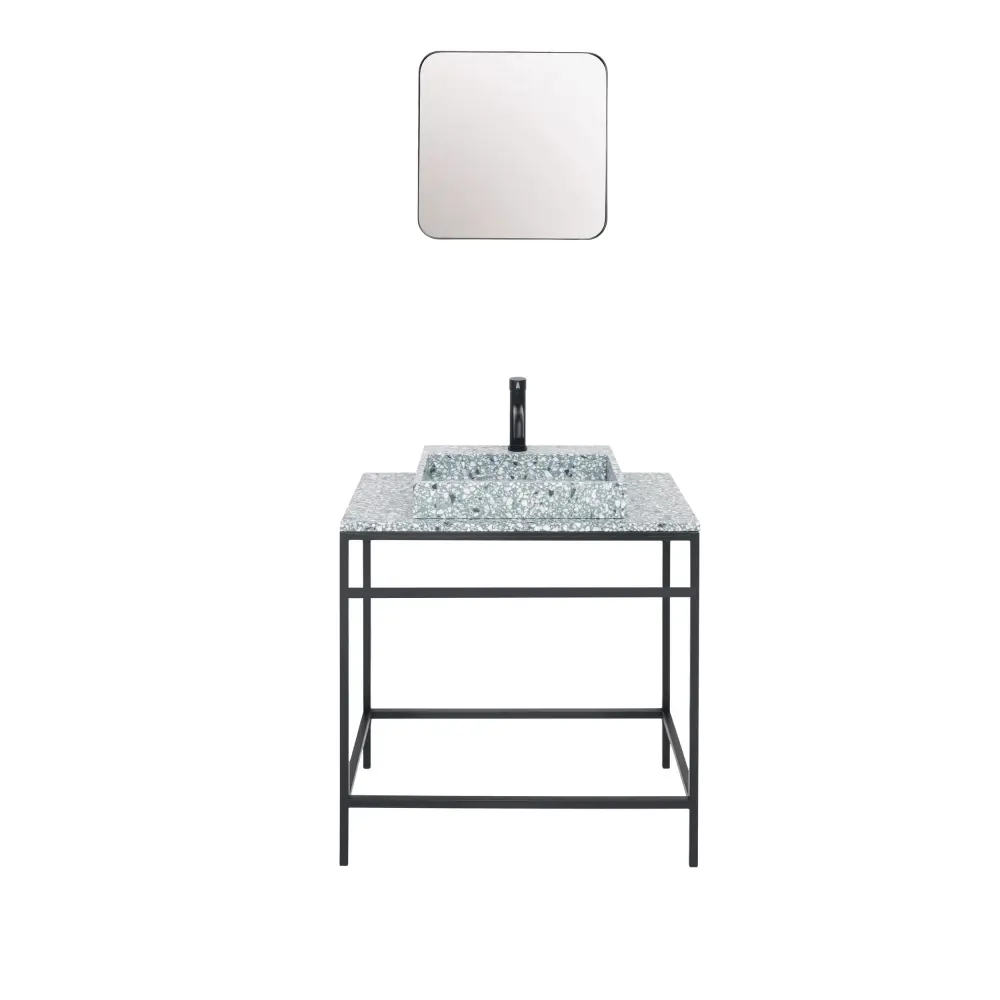 Hotel-Grade Luxury Industrial bathroom furniture Midnight Jules - Green Terrazzo - 80 cm