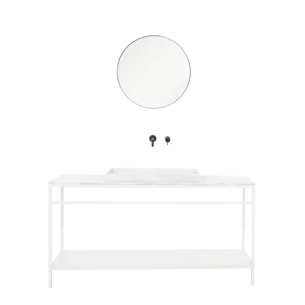 Industrial bathroom adjust - White - Oia Washbasin White Marble - 150 cm