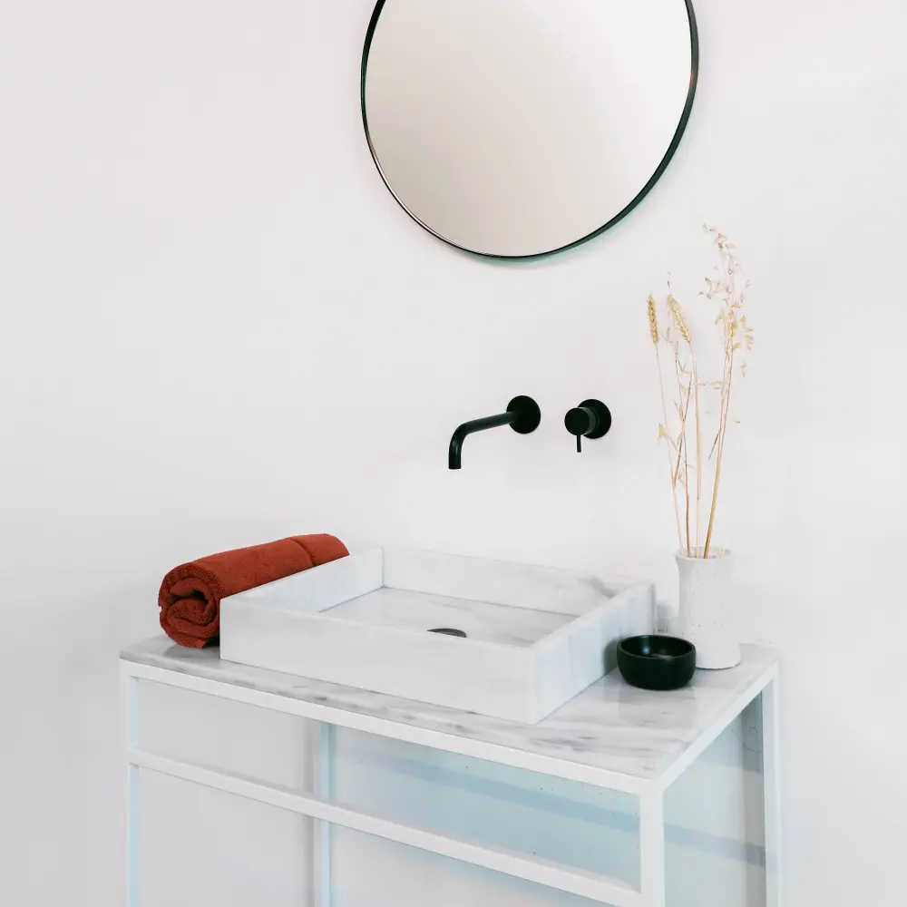 Industrial bathroom furniture Alabaster Marble - Jules - 80 cm