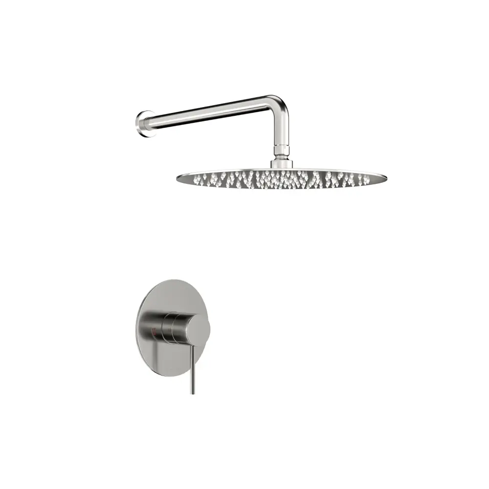 Shower Faucet Adjust 10" Rainfall Shower Head And Valve - Brushed Nickel