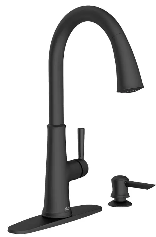 American Standard Maven 9319300.243 Series Pull-Down Kitchen Faucet Soap Dispenser, 8-5/8 , Soft-touch Black, 1.8 gpm