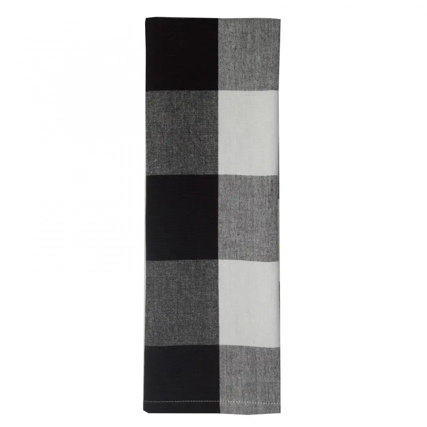 Dunroven House Farmhouse 3" Check Tea Towel Ebony DUH819-BLK