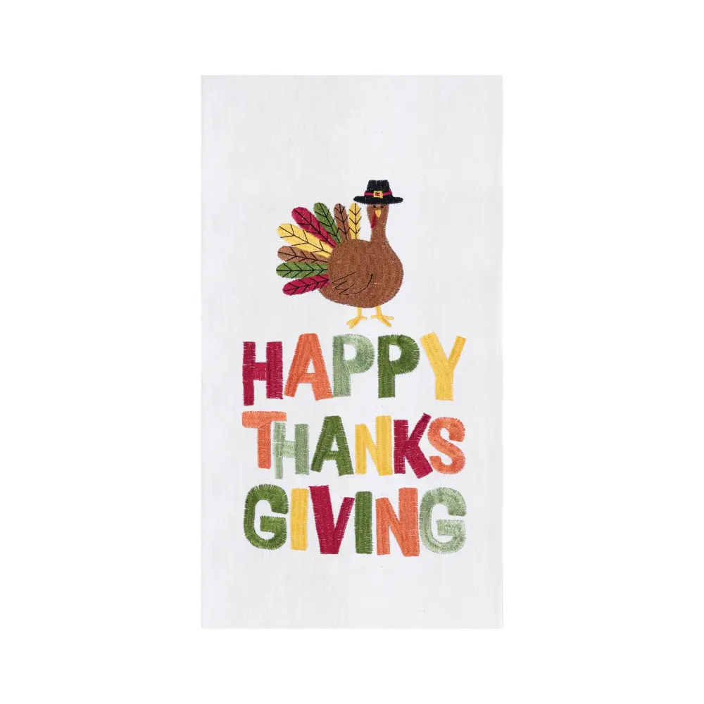 Fall/Harvest Happy Thanksgiving Turkey Kitchen Towel | Ultra Soft & Plush