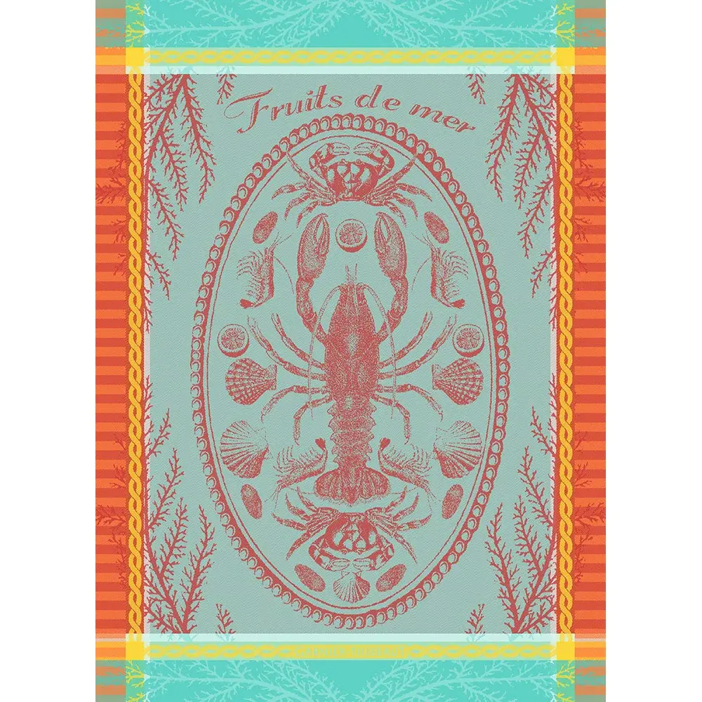 Premium Egyptian Cotton Maree Basse Lagon French Jacquard Kitchen Towel