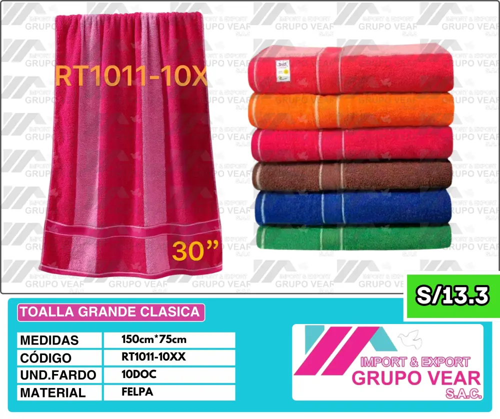 TOALLA GRANDE CLASICA (10 DOC) | Ultra Soft & Plush