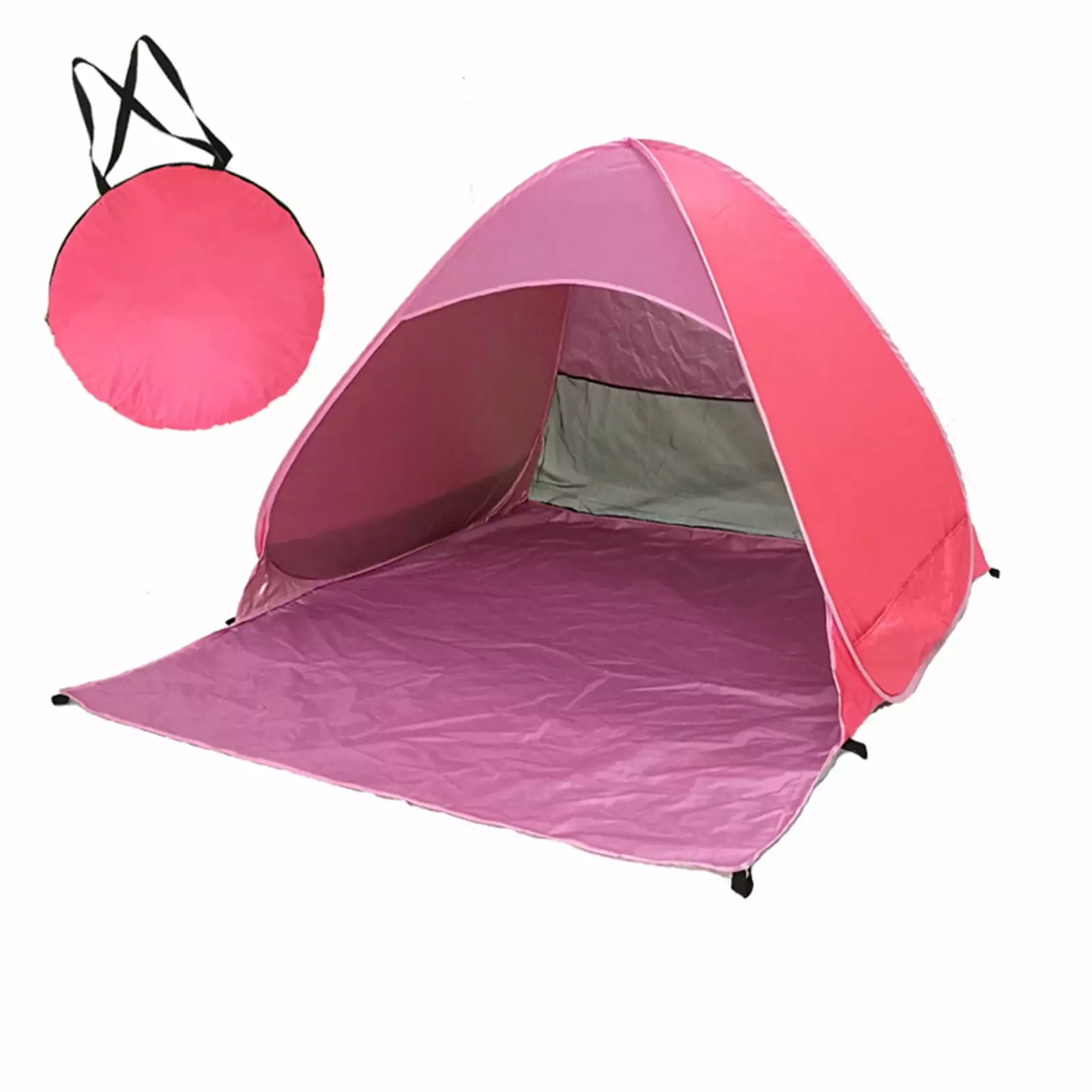 ZJWJJ 2024 New Model Automatic Quick-Opening Beach Head Tent Pink Sun Shade Shelter