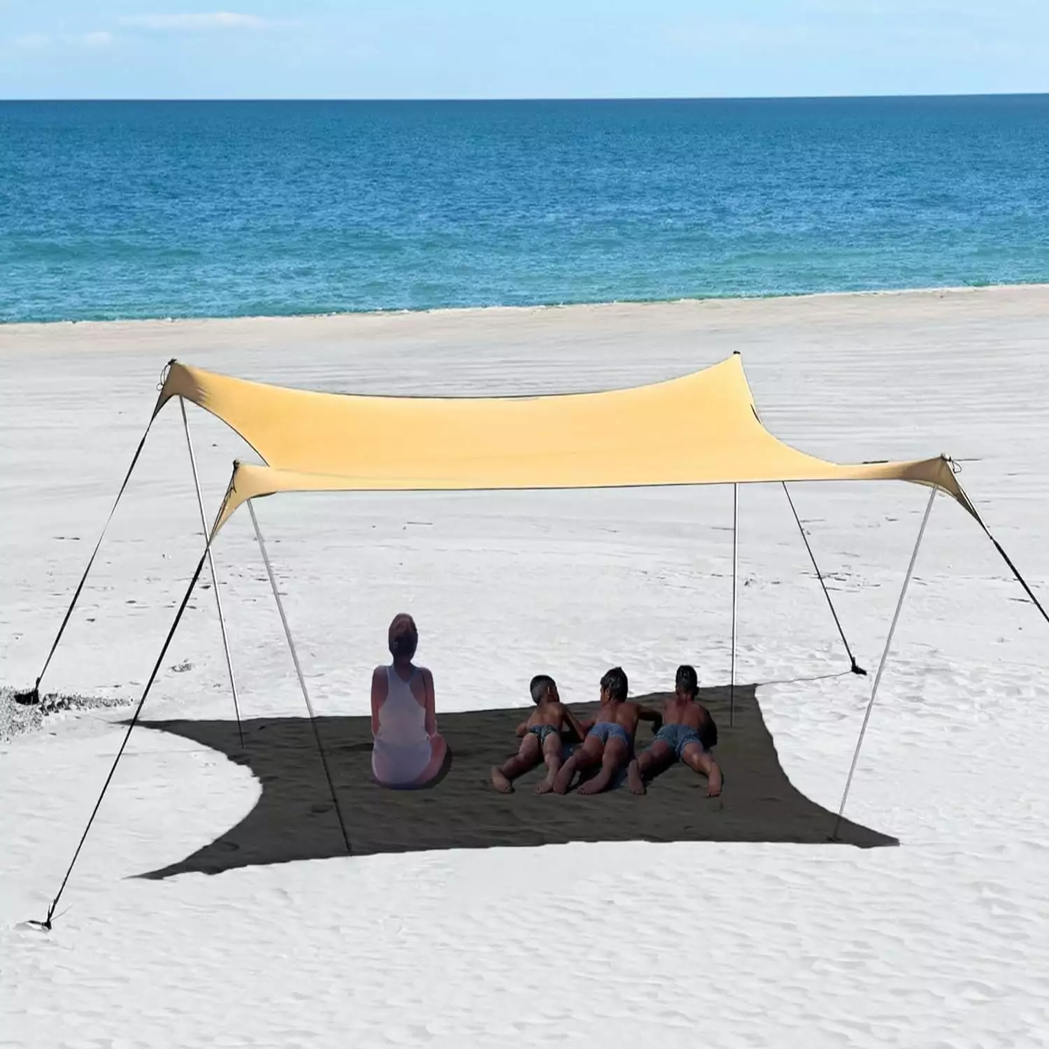 10x10ft UPF50+ Beach Tent Sun Shelter Windproof Stable Outdoor Camping Fishing Backyard Fun or Picnics 2 Poles
