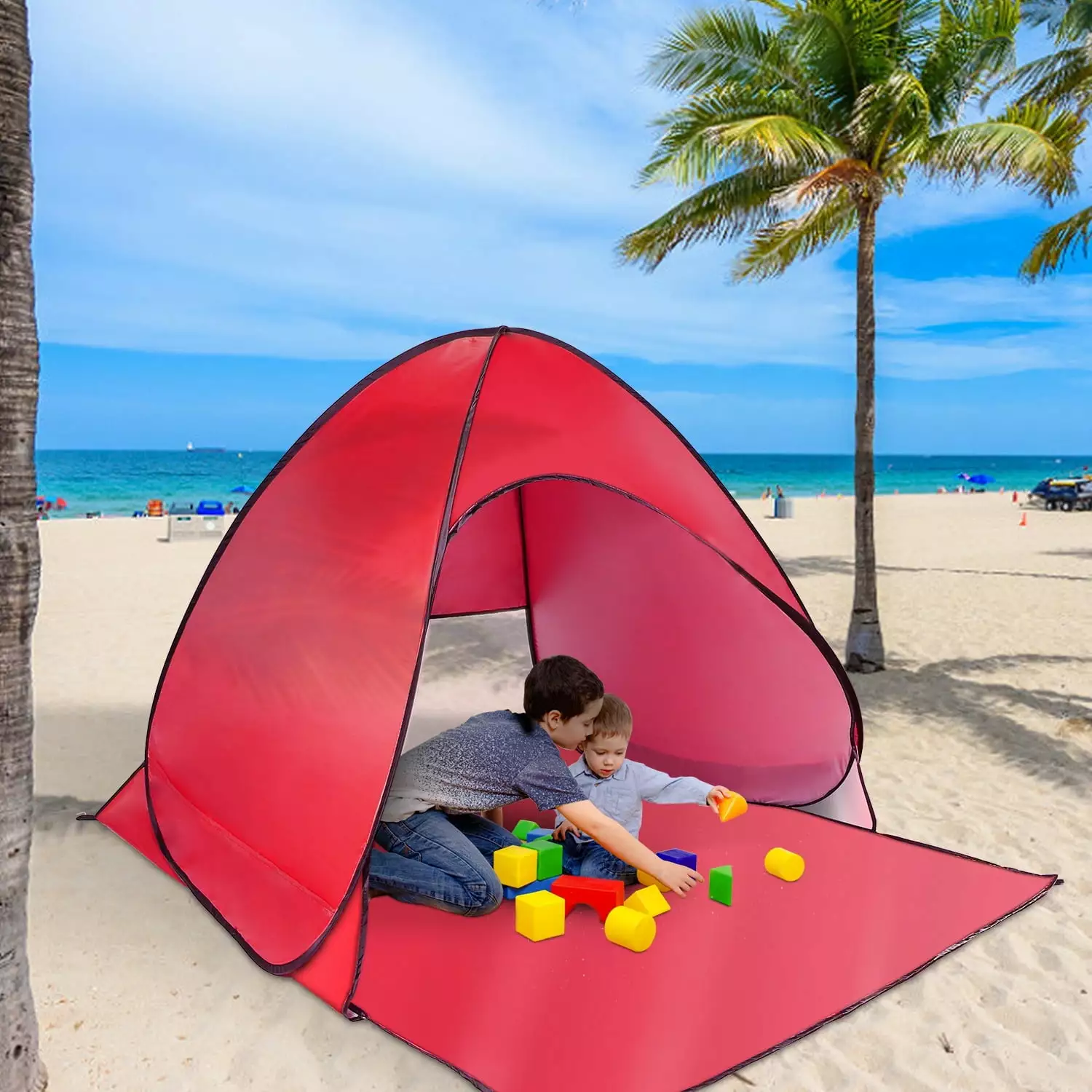 Anti-UV Pop Up Beach Tent iMounTEK Easy Set Up Beach Umbrella 2-3 People Outdoor Beach Camping Fishing Carry Bag