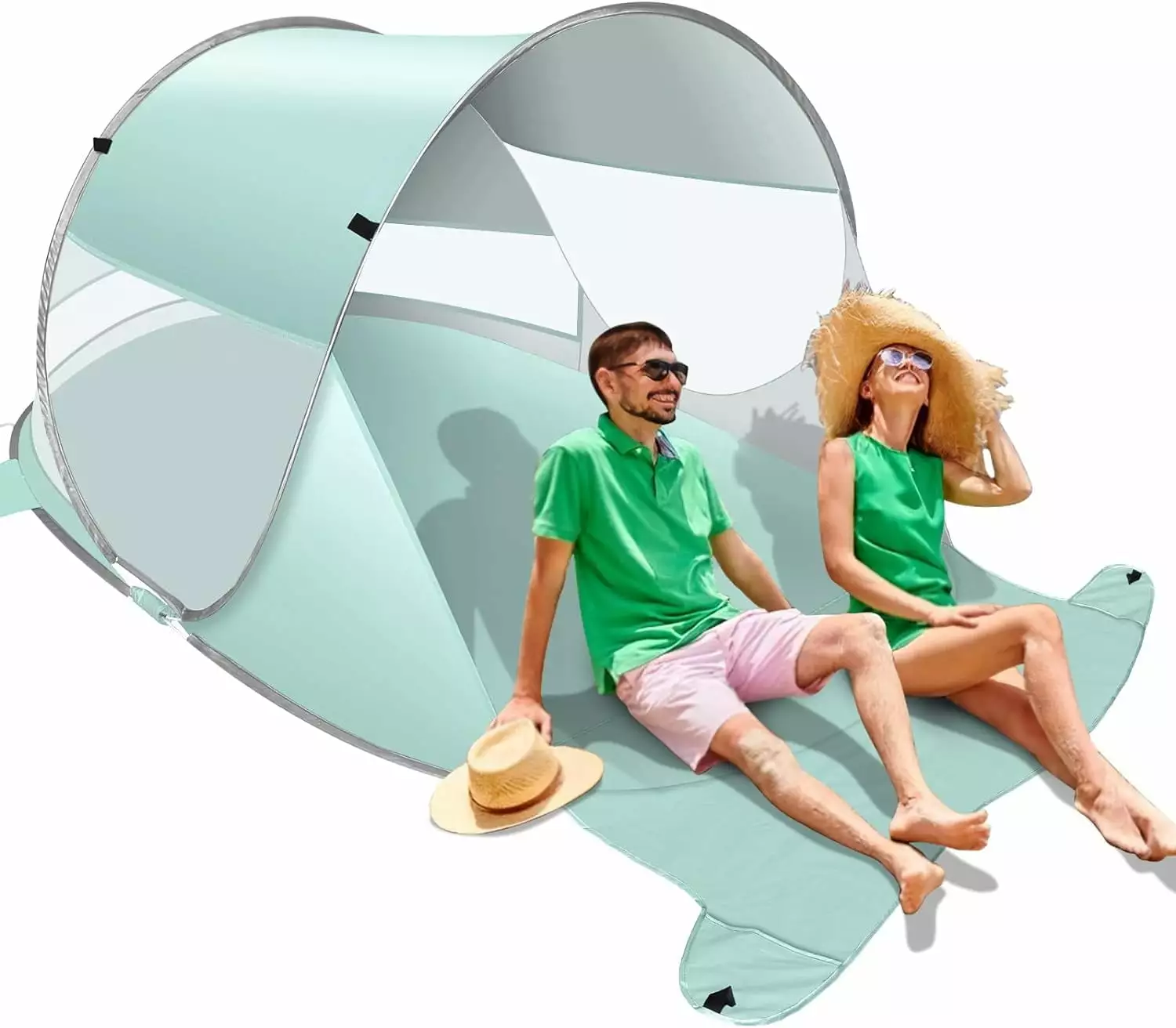 Beach Tent Large Automatic Instant Pop Up Beach Shade UPF 50+ Portable Sun Shelter Anti UV Carrying Bag 2 Person