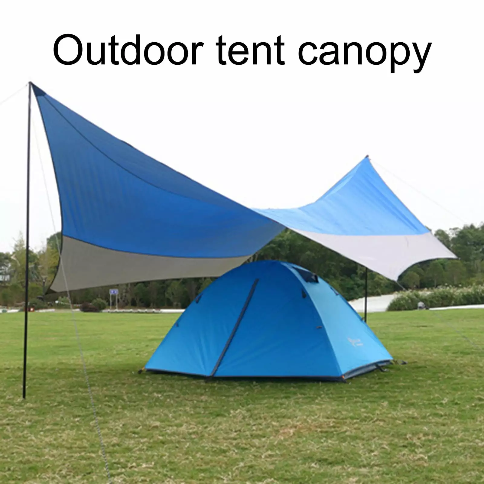 Frogued Outdoor Sunshade Awning Canopy Anti-UV Sun Tent Shelter Beach Blue