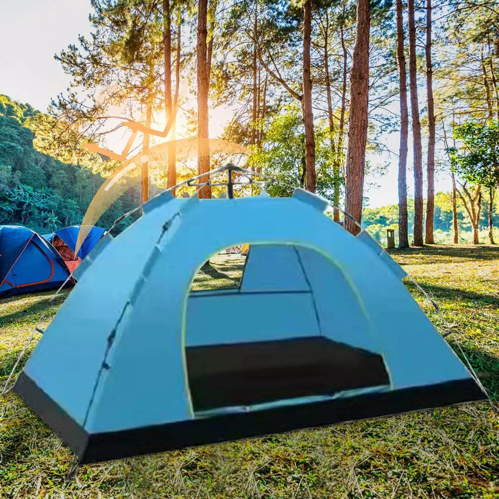 Kayannuo Beach Tent Sun Shade Shelter 2-3 Person Fiberglass Rods Carry Bag