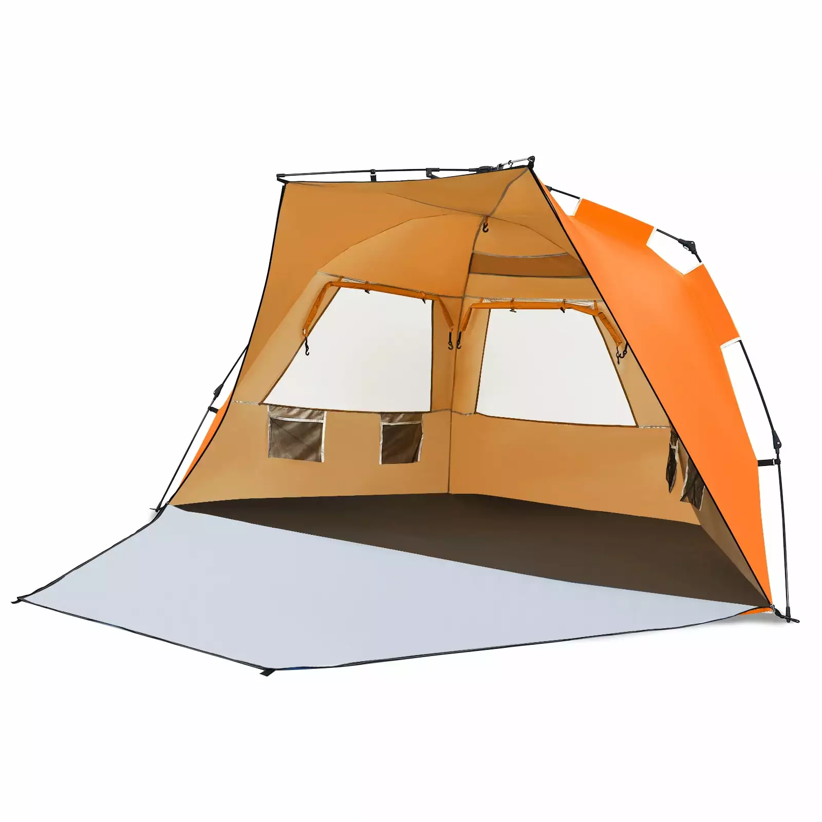 Patiojoy Pop Up Beach Tent Automatic Sun Shelter Lightweight Canopy 3-4 Person Orange