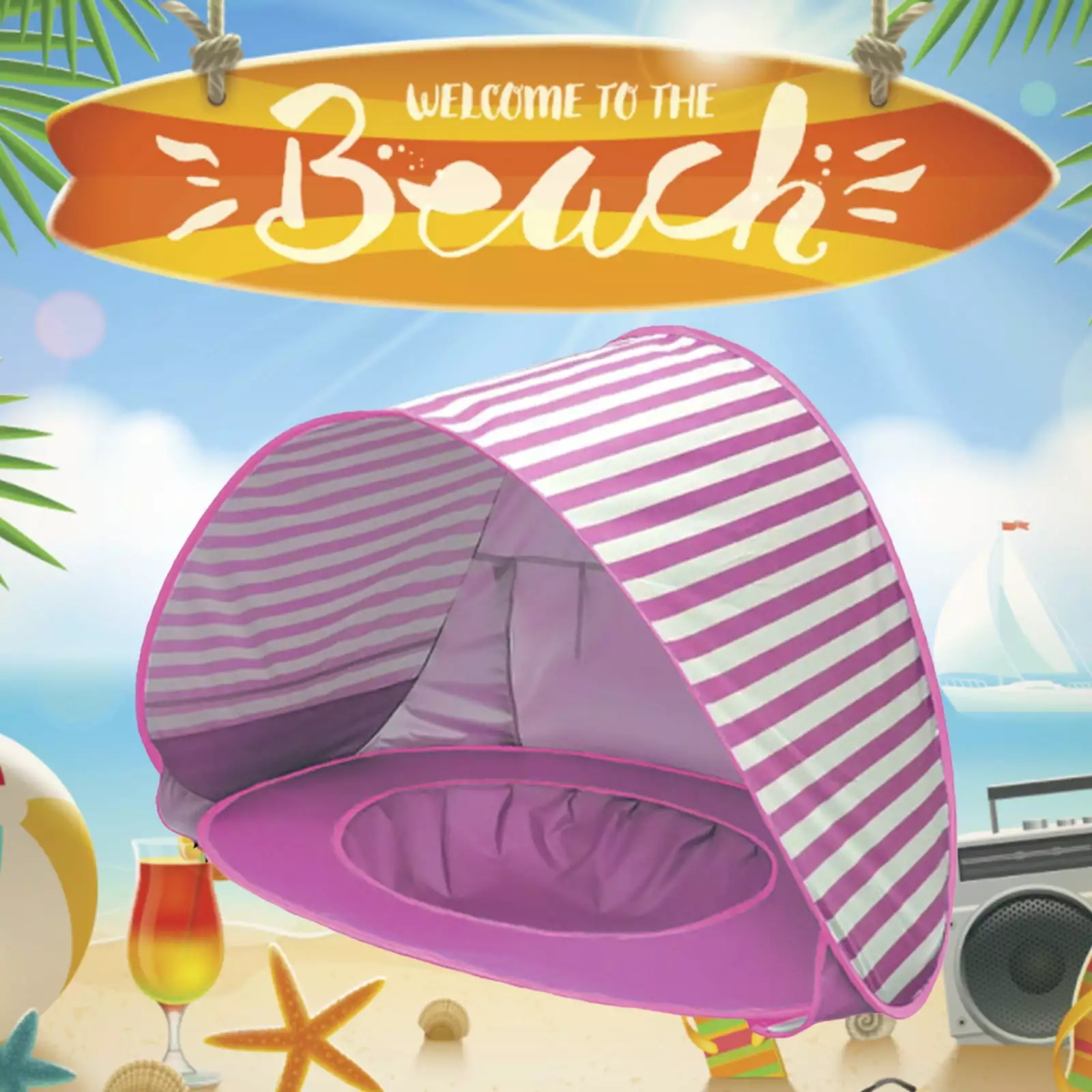 TTAUHJUT Baby Beach Tent Pool and UPF50+ Sun Protection Kids 3-48 Months