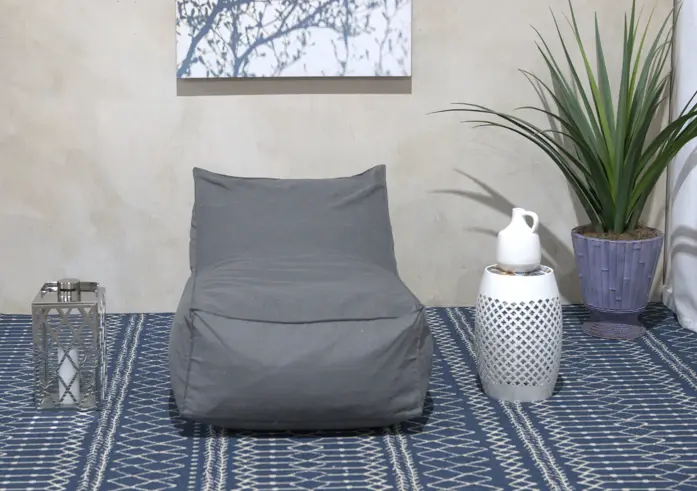 Ettie 3 Ft Water Resistant Bean Bag Chair Dark Grey bazar