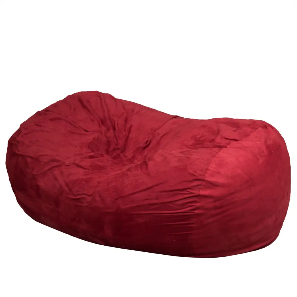 Firefly 6.5 Foot Suede Cylindrical Bean Bag Red Microfiber bazar