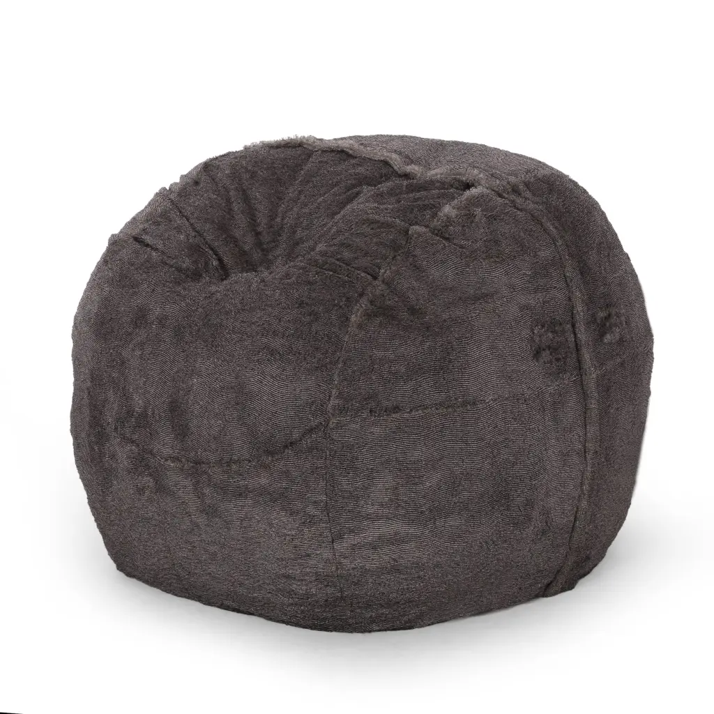 Lily Modern 5 Foot Faux Fur Comfortable Bean Bag Brown Beige bazar