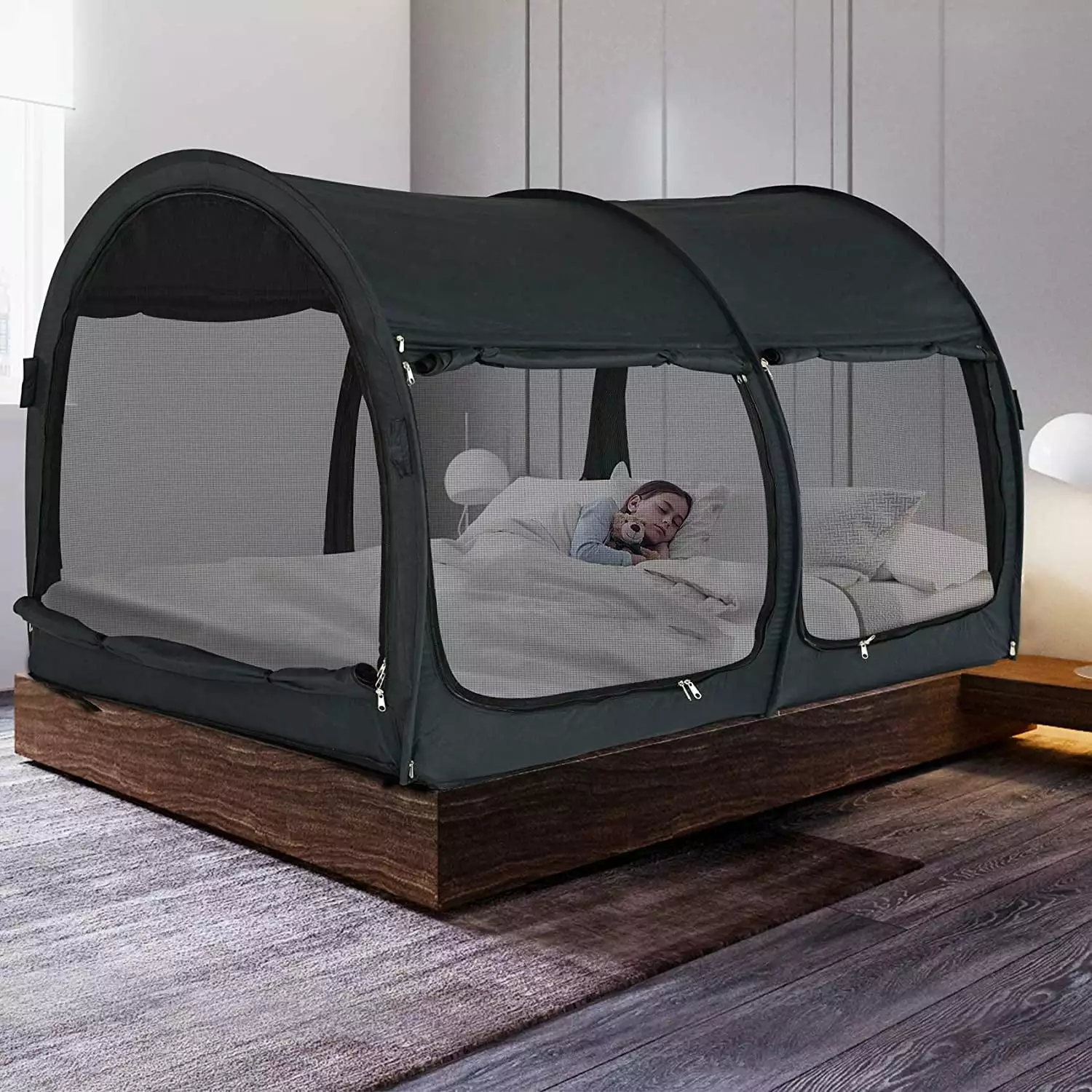 Alvantor Bed Tent Canopy Twin Size 4 Doors Full Netting Pop Up Privacy Space Full