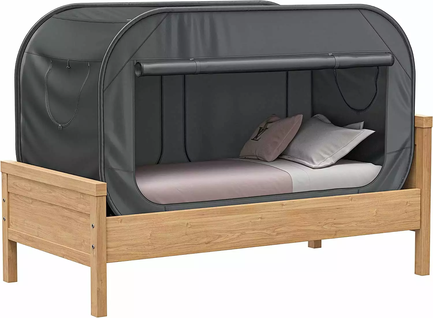 Skywin Bed Tent Twin Pop Up Privacy Tent Collapsible Breathable Light Reducing Pongee Bed Canopy