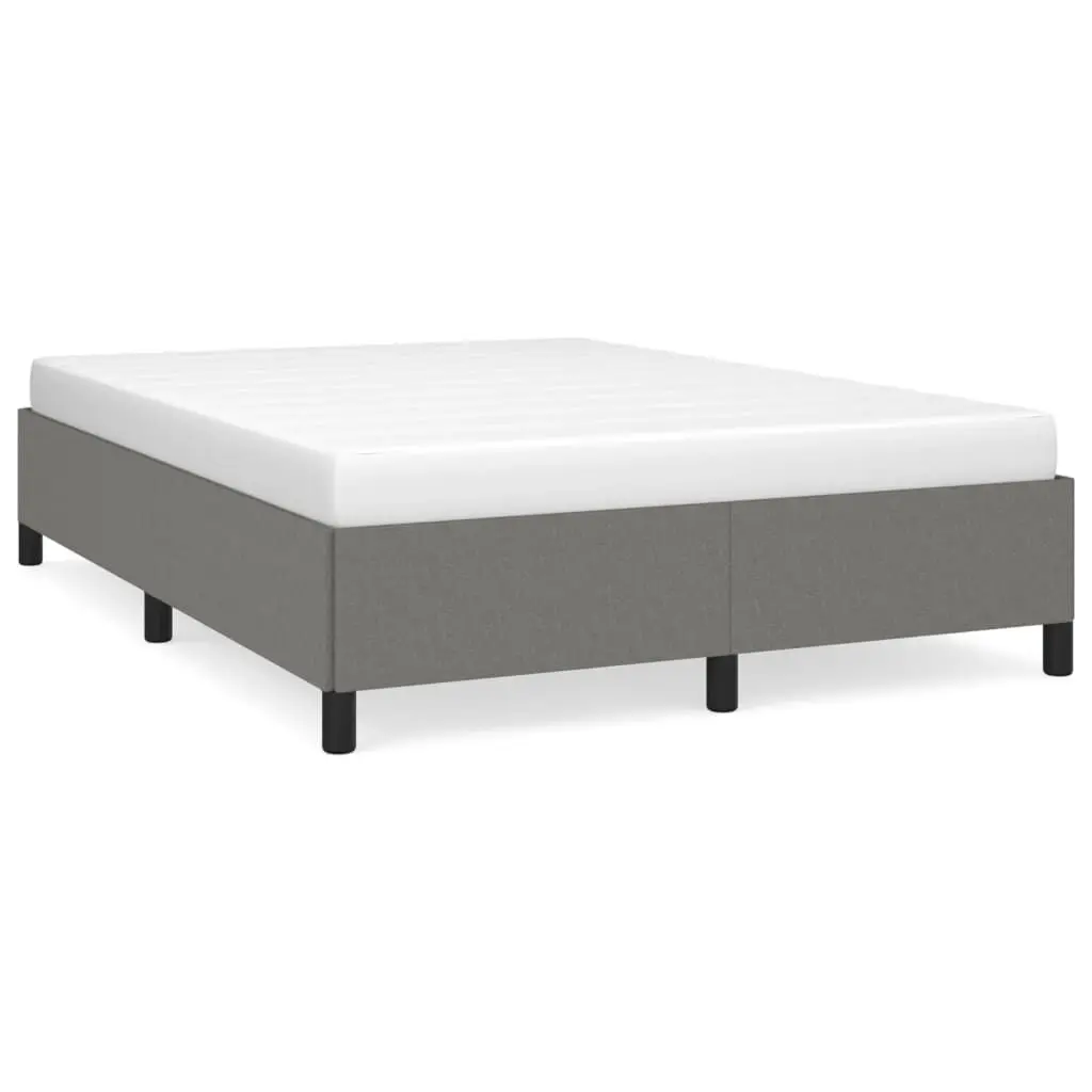 53.9 x 74.8 Inch Dark Gray Fabric Bed Frame without Mattress