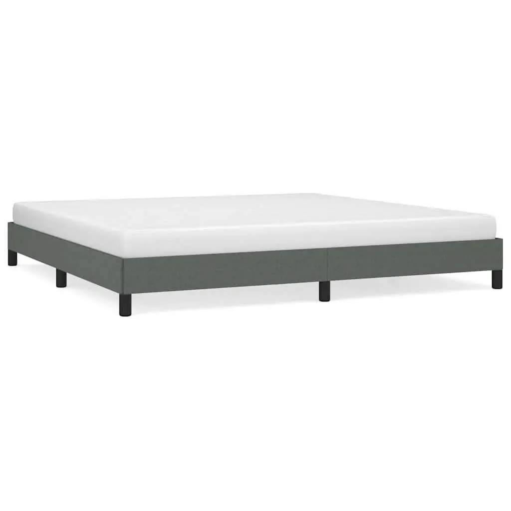 76 x 79.9 Inch Dark Gray King Size Fabric Bed Frame without Mattress