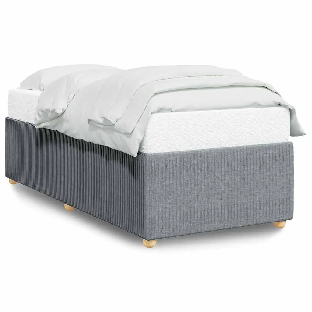 Bed Frame without Mattress Light Gray Twin Fabric Bedroom Furniture