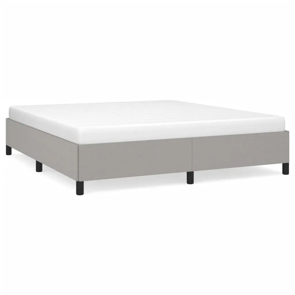 California King Bed Frame Light Gray Fabric No Mattress Included