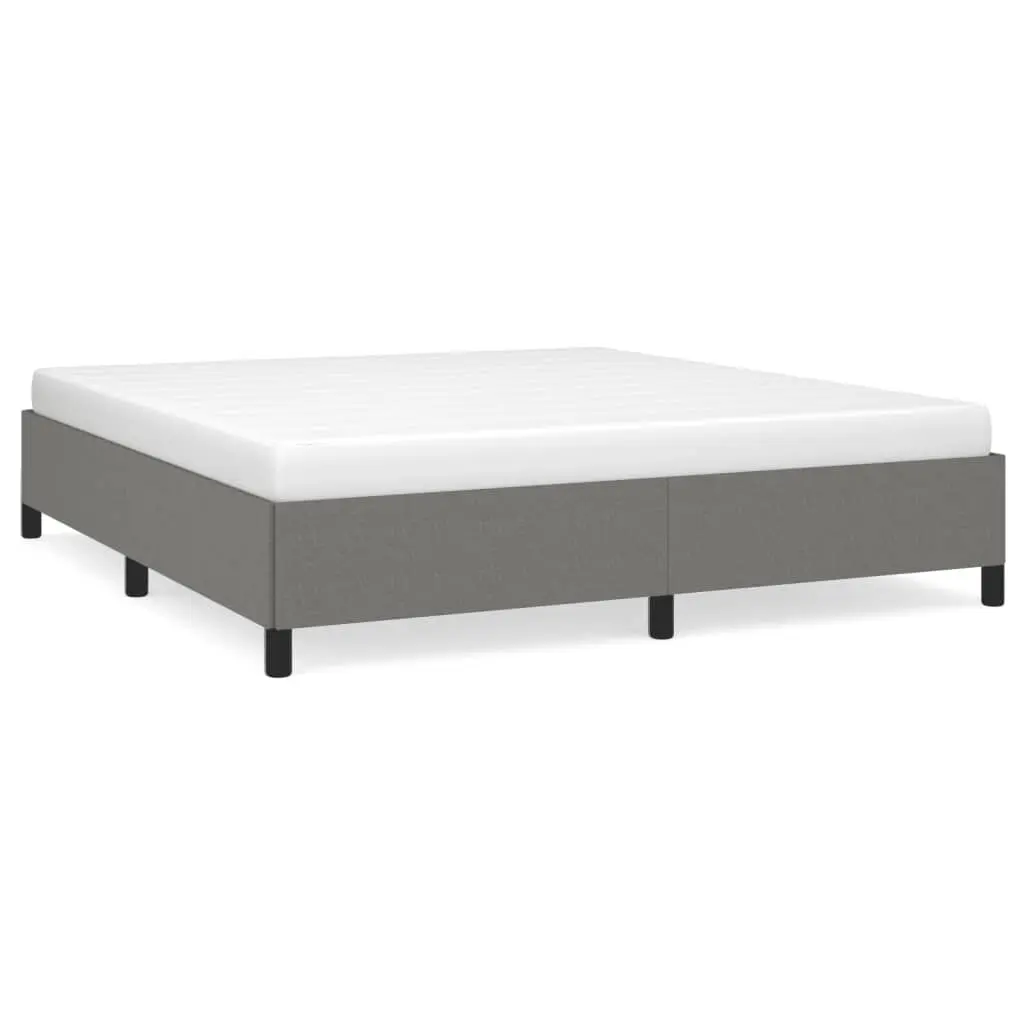 Dark Gray California King Size Fabric Bed Frame without Mattress