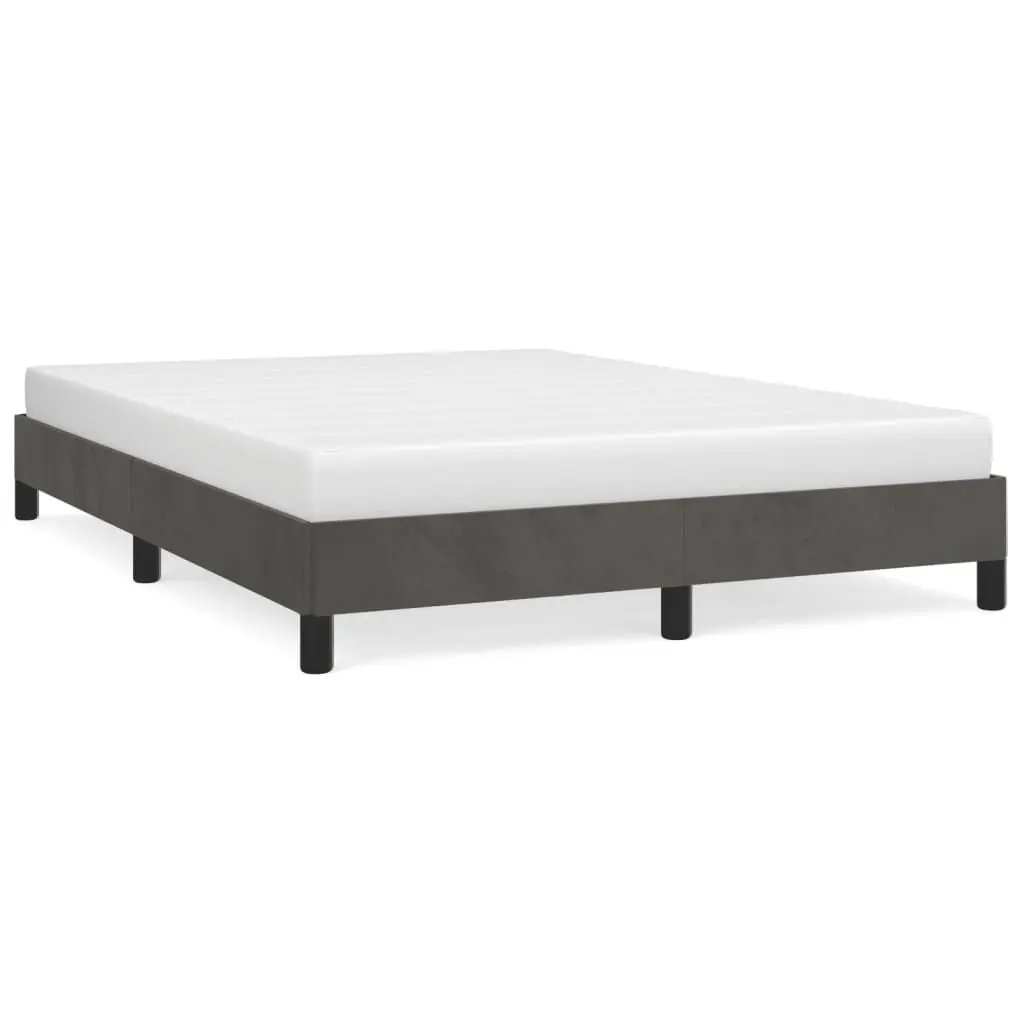 Dark Gray Full Size Velvet Bed Frame Without Mattress 53.9x74.8 Inches