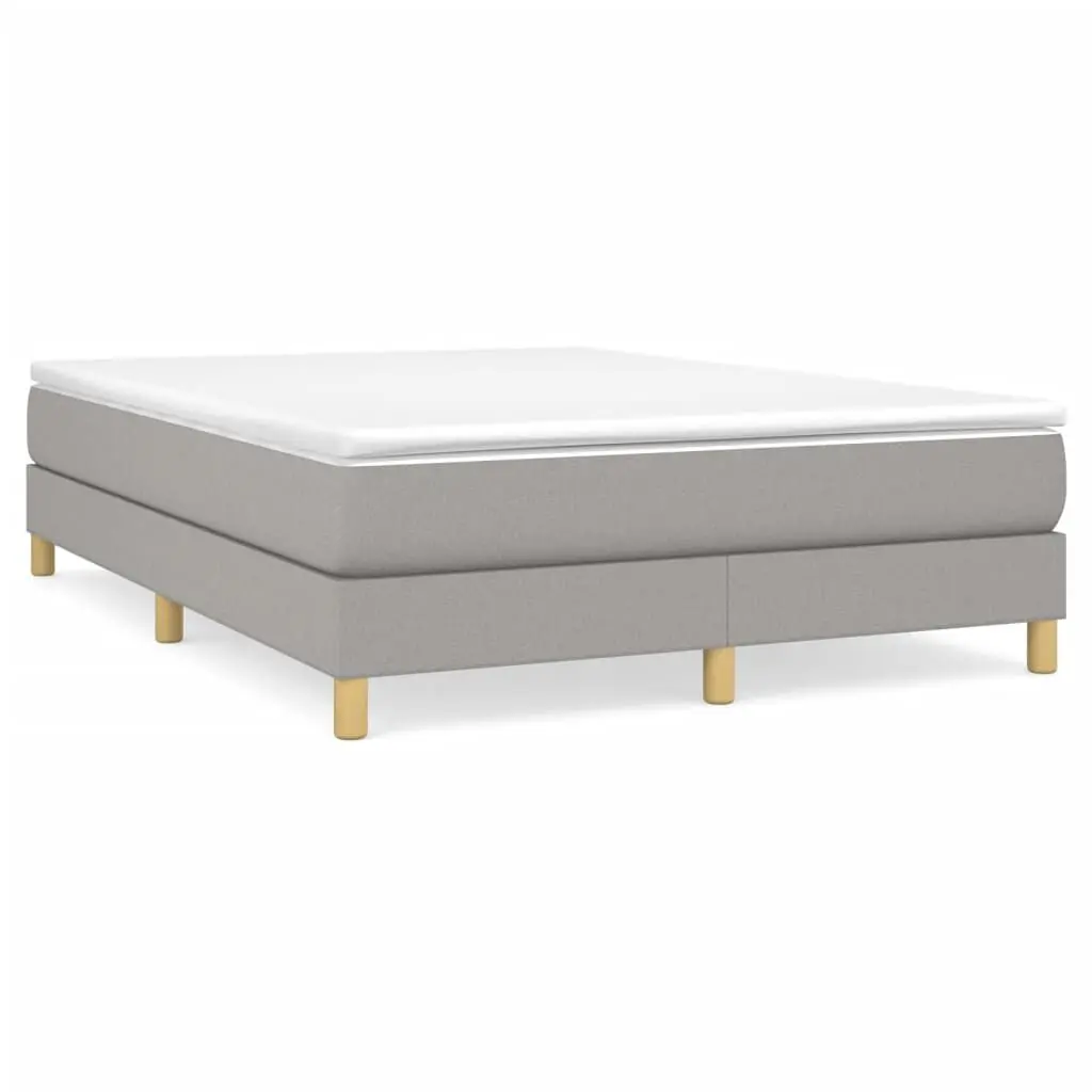 Light Gray Queen Size Fabric Bed Frame without Mattress US Only
