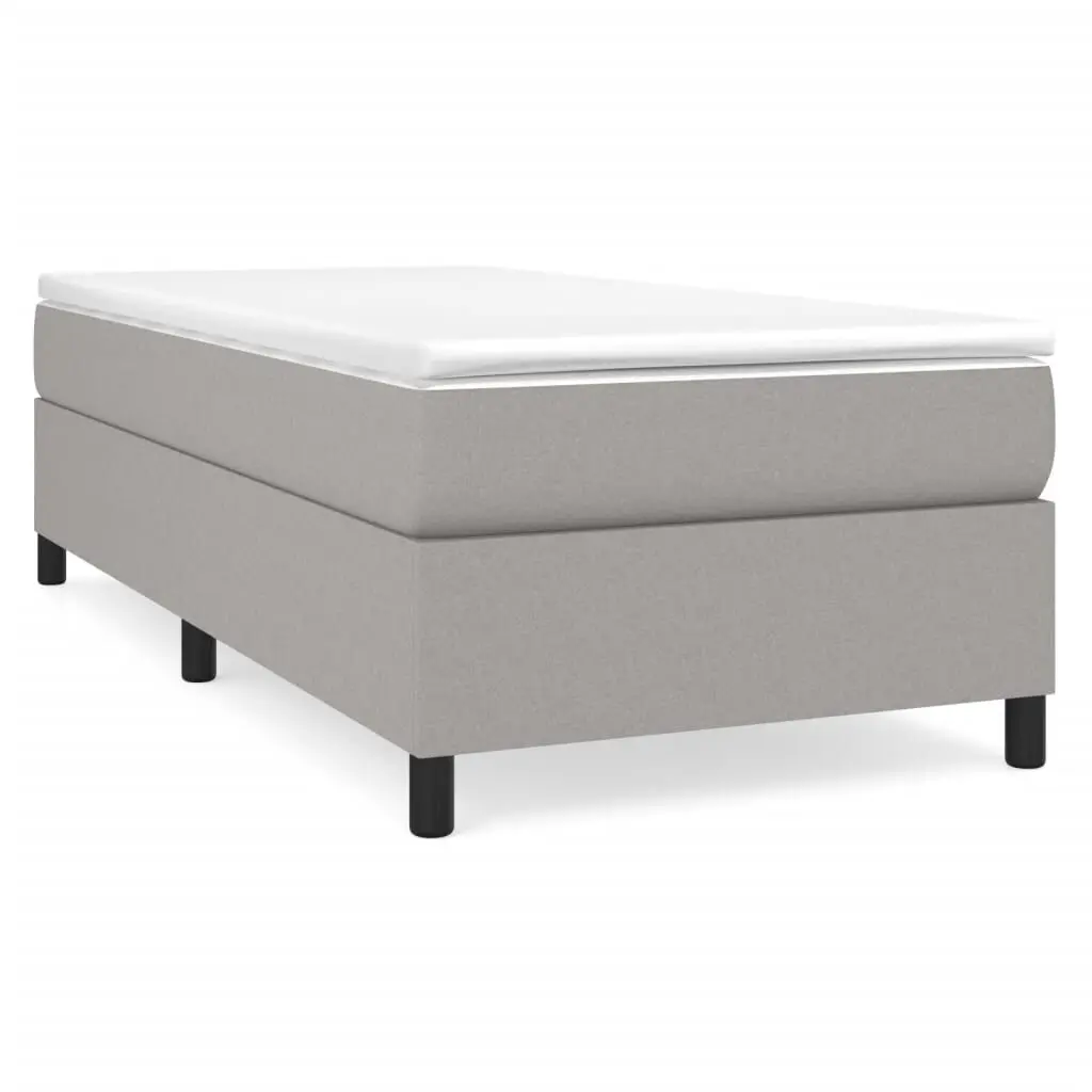 Light Gray Twin Size Fabric Bed Frame without Mattress US Only