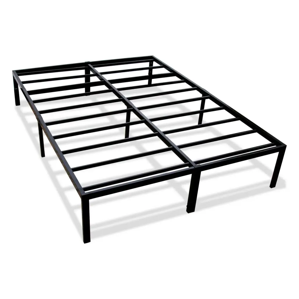 Modern Platform Foundation King Size Bed Frame Black Steel omne sleep