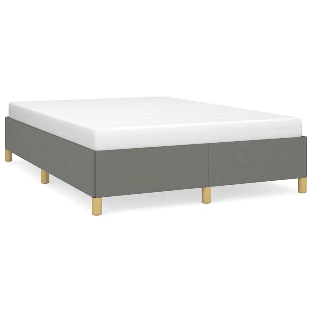 Queen Size Bed Frame Dark Gray Fabric 59.8x79.9 Inches No Mattress Included