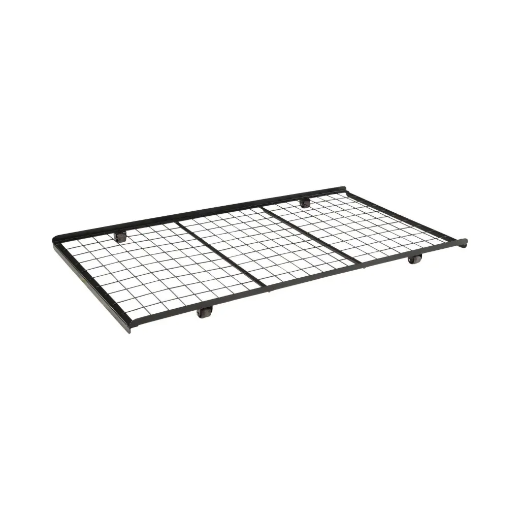 Twin Trundle Bed Frame Rolling Caster Wheels Sturdy Gridlike Frame royal hampton