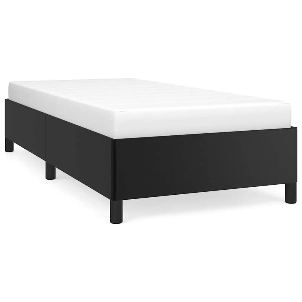 Twin XL Bed Frame Black Faux Leather 39.4x79.9 Inches No Mattress