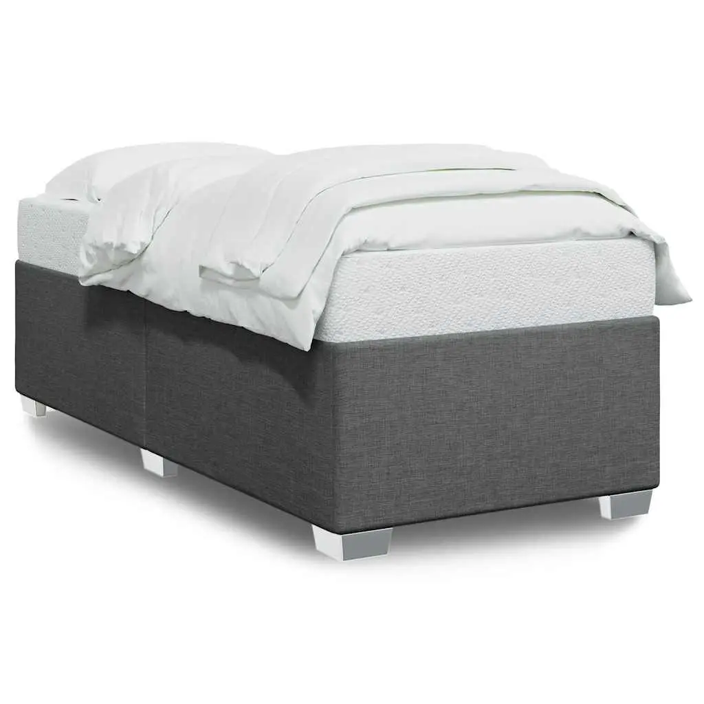 Twin XL Bed Frame without Mattress Dark Gray Fabric Upholstered Platform Bed