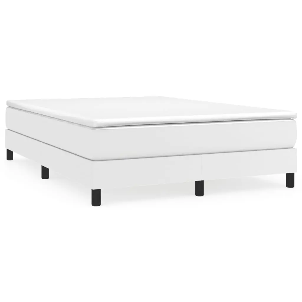 White Full Faux Leather Bed Frame without Mattress US Only