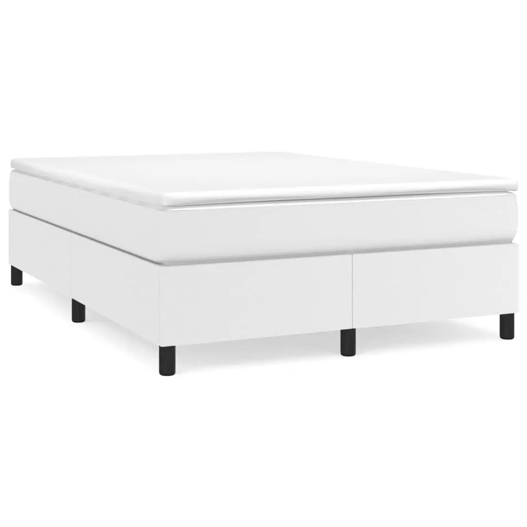 White Full Faux Leather Bed Frame without Mattress US Only