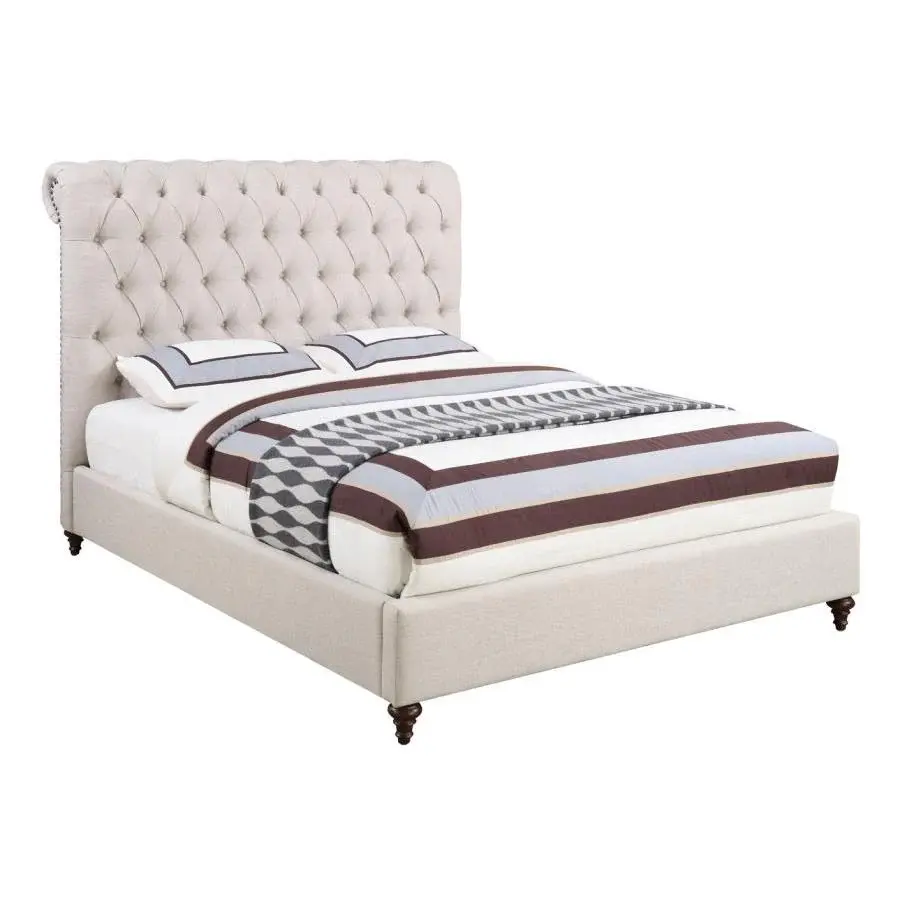 Diamond Modern Furniture COA Devon King Upholstered Platform Bed 300525KE