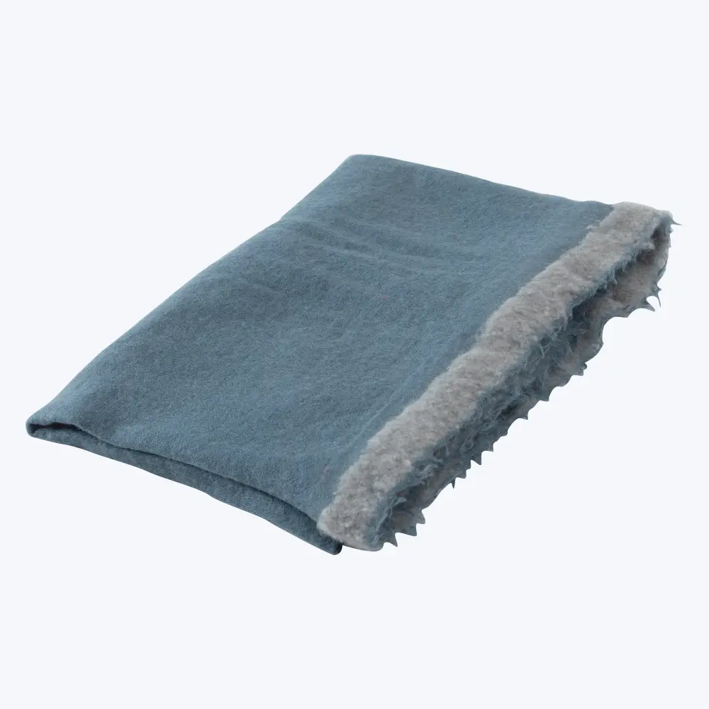 Gran Souffle Semi Felted Border Throw Sherpa Fleece Backing