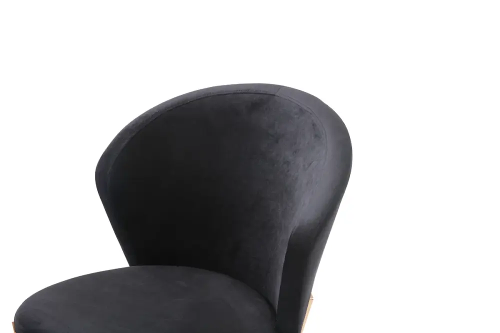 Modrest Nadia Modern Jet-black Velvet & Rosegold Dining Chair (Set 2)