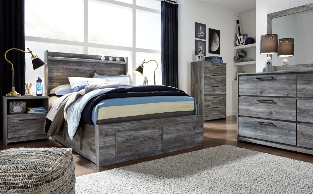 Baystorm - Panel Bedroom Set - Slate Compatible Standard Pillows