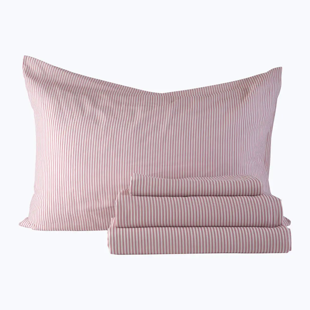 Blossom Stripe Voile Sheetset Charcoal Gray
