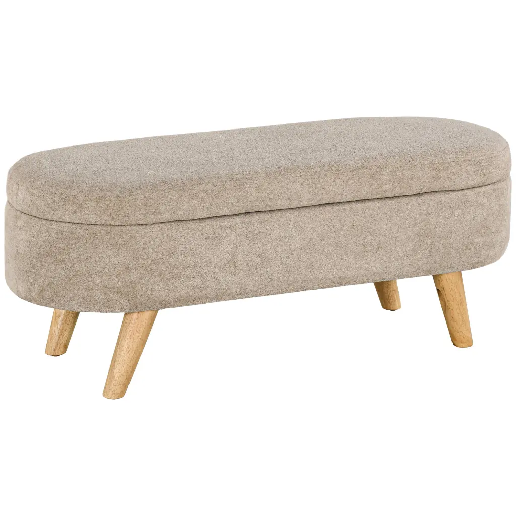 Homcom Storage Ottoman Bench 43.3 Inches Teddy Fleece Upholstered End Bed aosom business