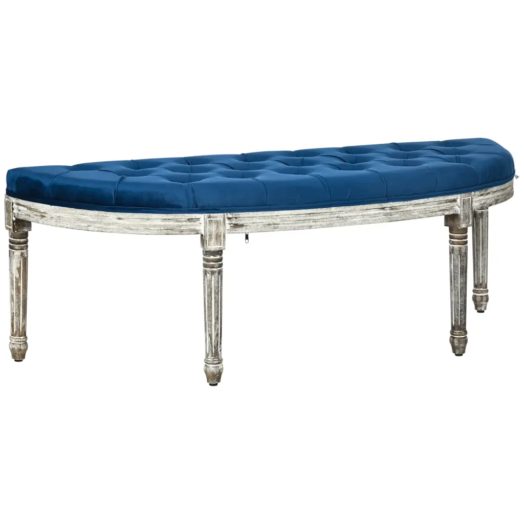 Homcom Vintage Semi Circle End Bed Bench Upholstered Bedroom Entry aosom business