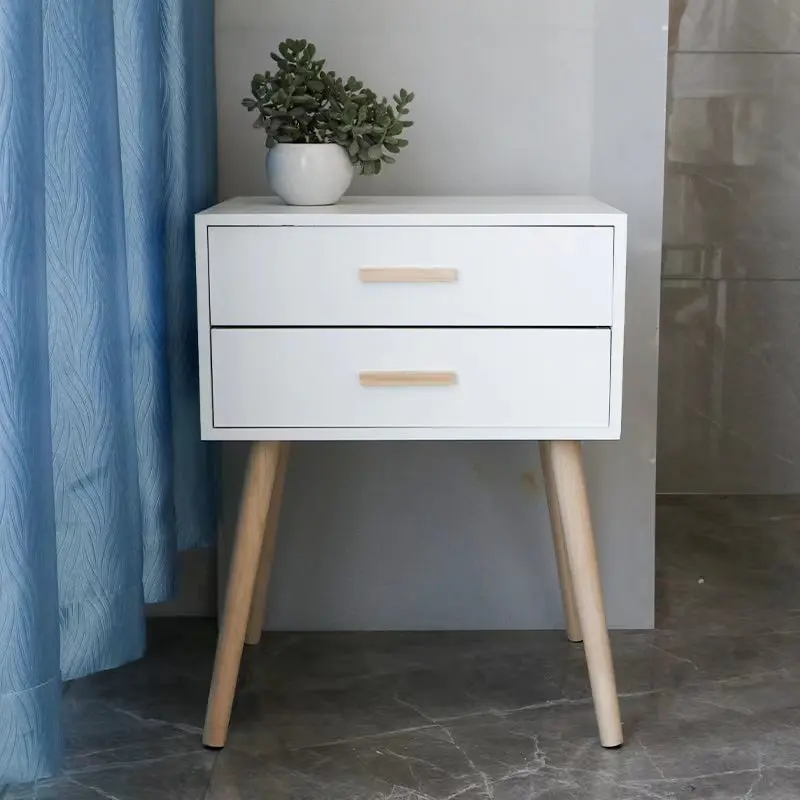 2 Drawers Storage Cabinet Living Room Bedroom Home Decor White Modern Cabinet ronghao