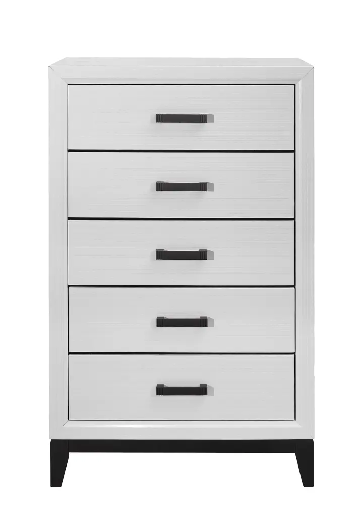 Mirage White Chest White Rubber Wood Construction luxe modern furniture